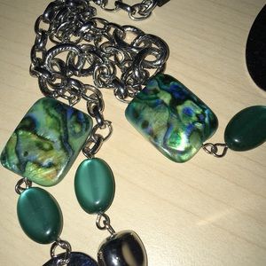 Green and silver necklace.